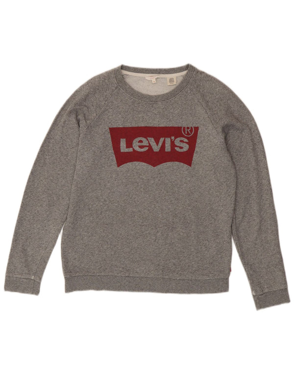 Pulover de hanorac supradimensionat cu grafic Levi's pentru femei UK 6 XS, gri cu pături