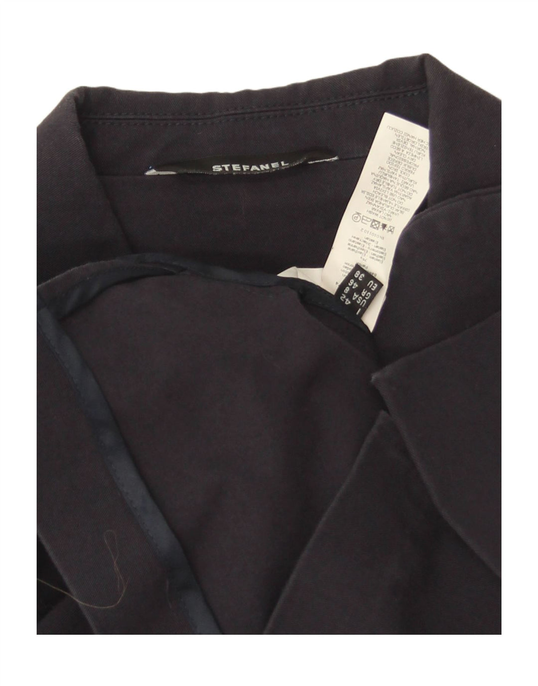 Jachetă pentru femei Stefanel Crop 3 Button Blazer EU 38 Medium Bleumarin Bumbac