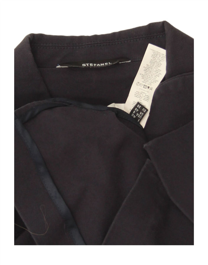 Jachetă pentru femei Stefanel Crop 3 Button Blazer EU 38 Medium Bleumarin Bumbac