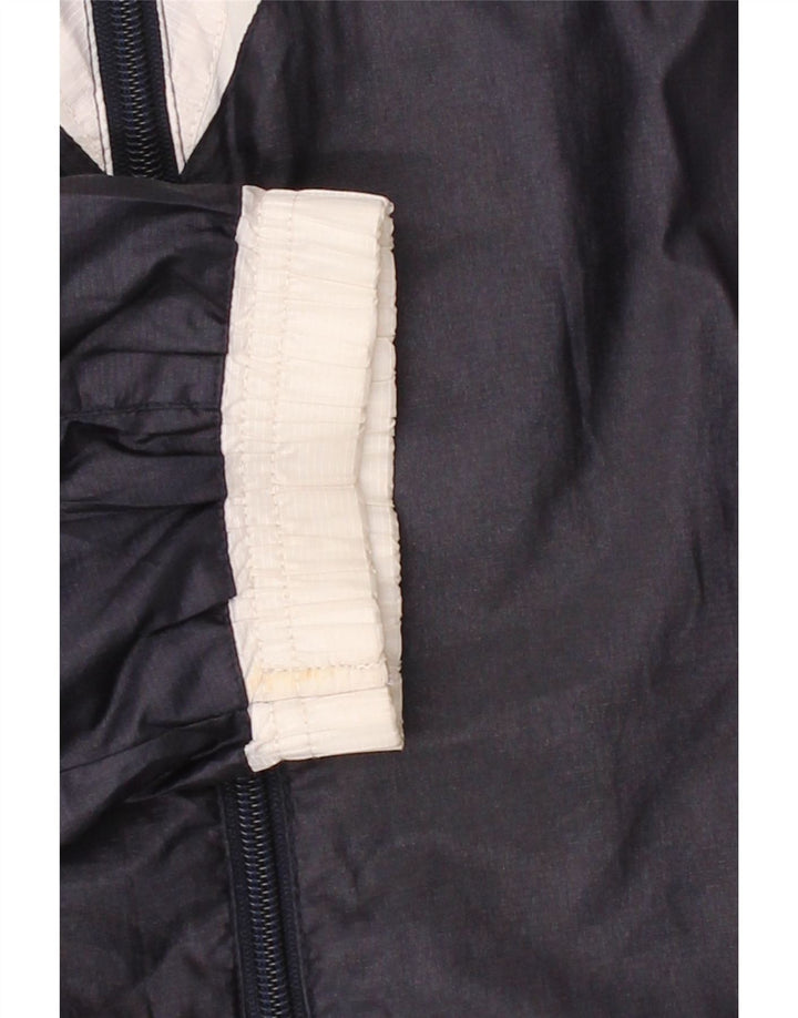 PUMA Mens Rain Jacket UK 38 Medium Navy Blue Colourblock