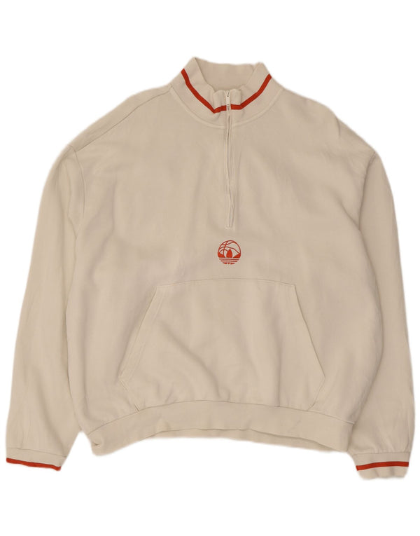 Hanorac pentru bărbați Adidas, cu fermoar, cu gât, XL, bumbac alb