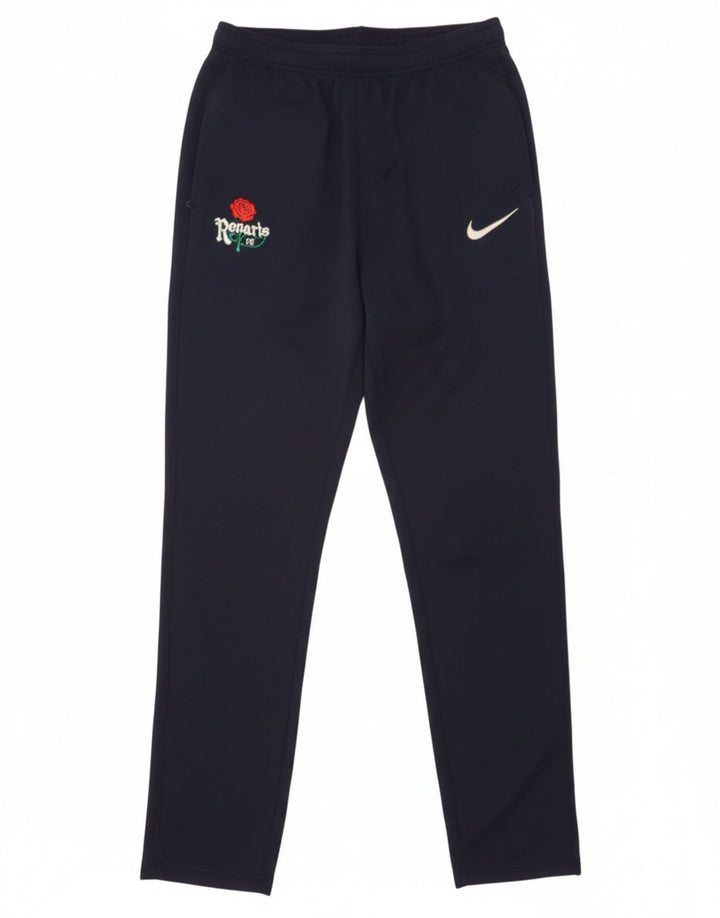 NIKE Mens Dri Fit Tracksuit Trousers Medium  Navy Blue Polyester
