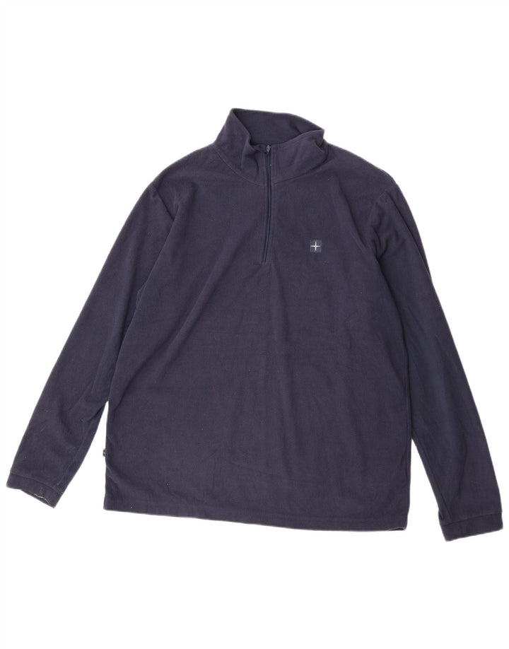 Pulover pentru bărbați Mountain Warehouse, cu fermoar și gât, poliester mare, albastru