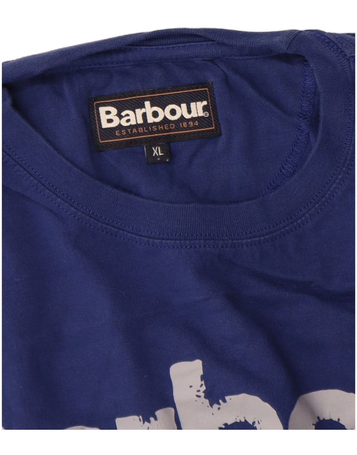 Tricou grafic pentru bărbați Barbour Top XL Bumbac bleumarin