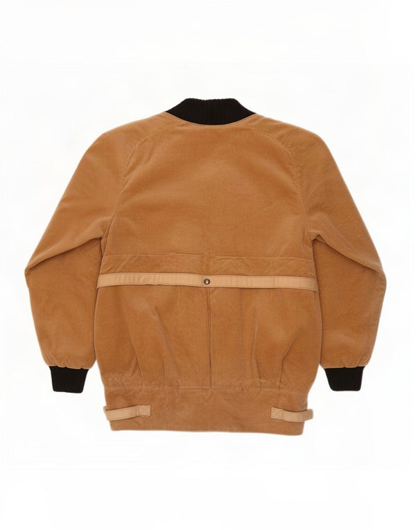 Jachetă vintage din velur pentru femei UK 14, mare, bej, bloc de culoare