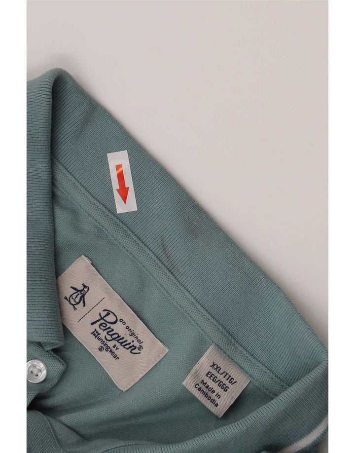 Tricou polo pentru bărbați Penguin 2XL, bumbac albastru