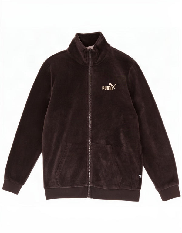 Jachetă Puma pentru femei din catifea pentru trening, UK 14, bumbac mediu negru