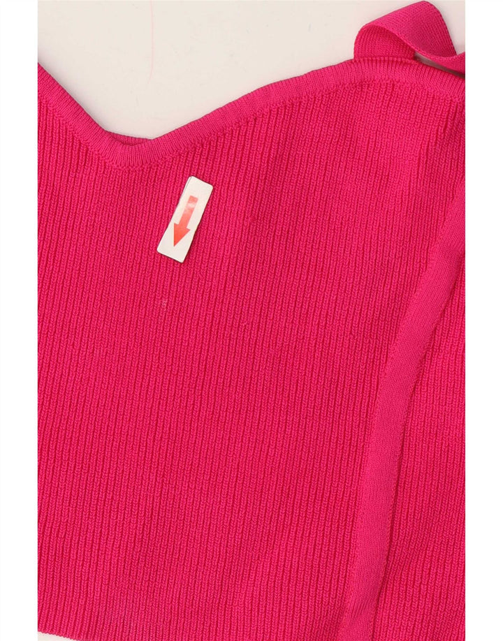 Top Crop tricot pentru femei Zara UK 12 Medium Pink Nylon