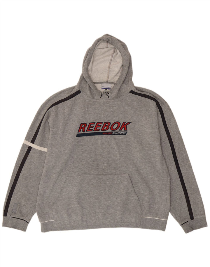 Jumper Reebok pentru bărbați cu glugă grafică XL, poliester cu pături gri
