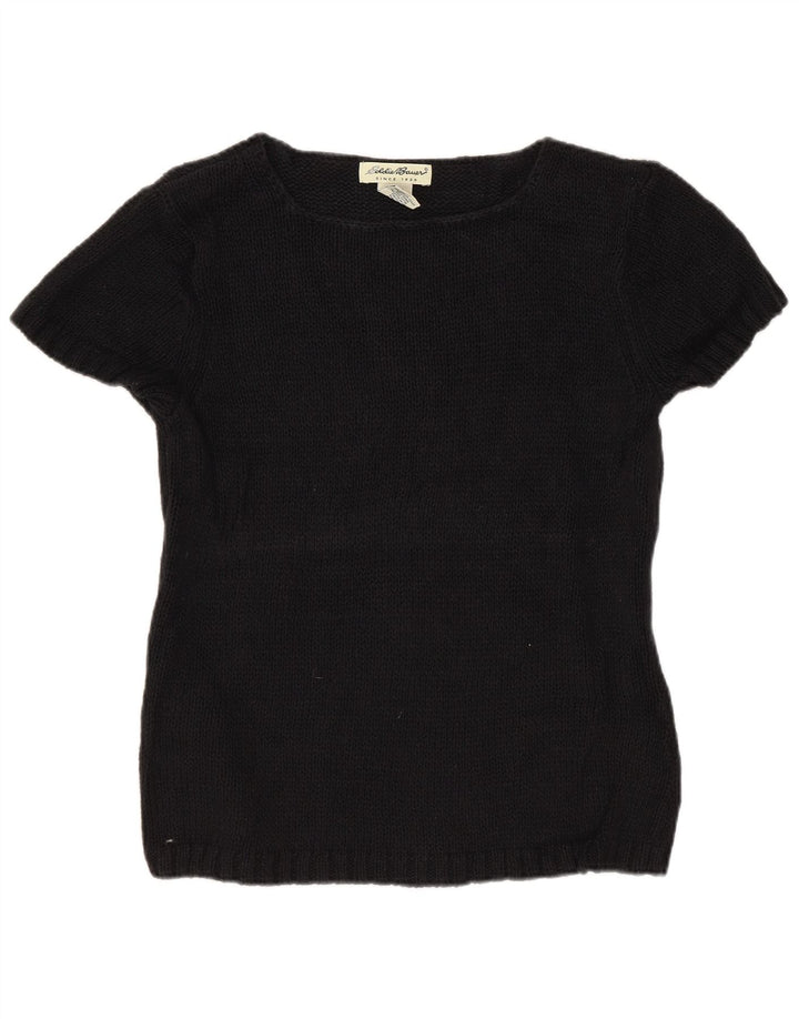 Eddie Bauer Pulover cu gât de barcă pentru femei UK 12 Medium Negru