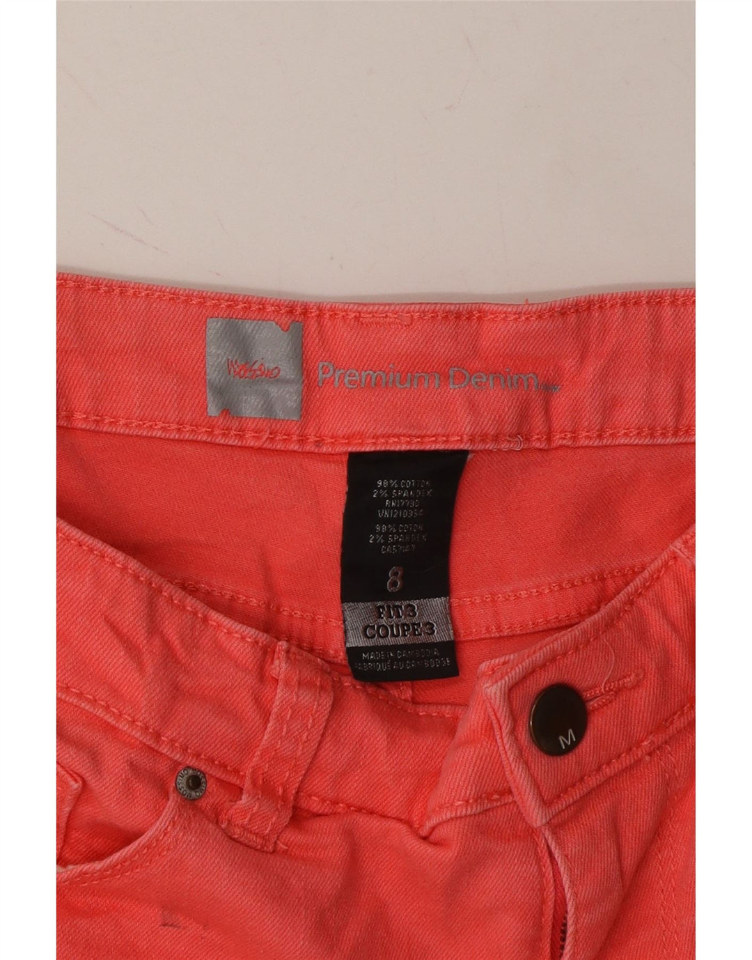 MOSSIMO Womens Premium Denim Shorts US 8 Medium W30 Red Cotton Vintage Mossimo and Second-Hand Mossimo from Messina Hembry 