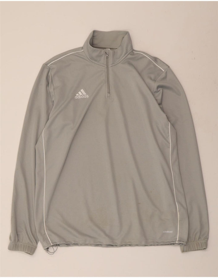 Trening ADIDAS Aeroready, cu fermoar și gât, pentru bărbați, XL, poliester, gri