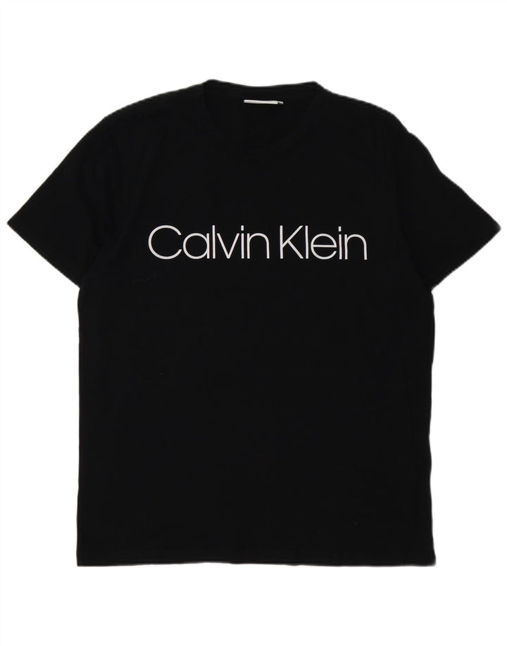 Tricou grafic pentru bărbați CALVIN KLEIN Top mediu din bumbac negru