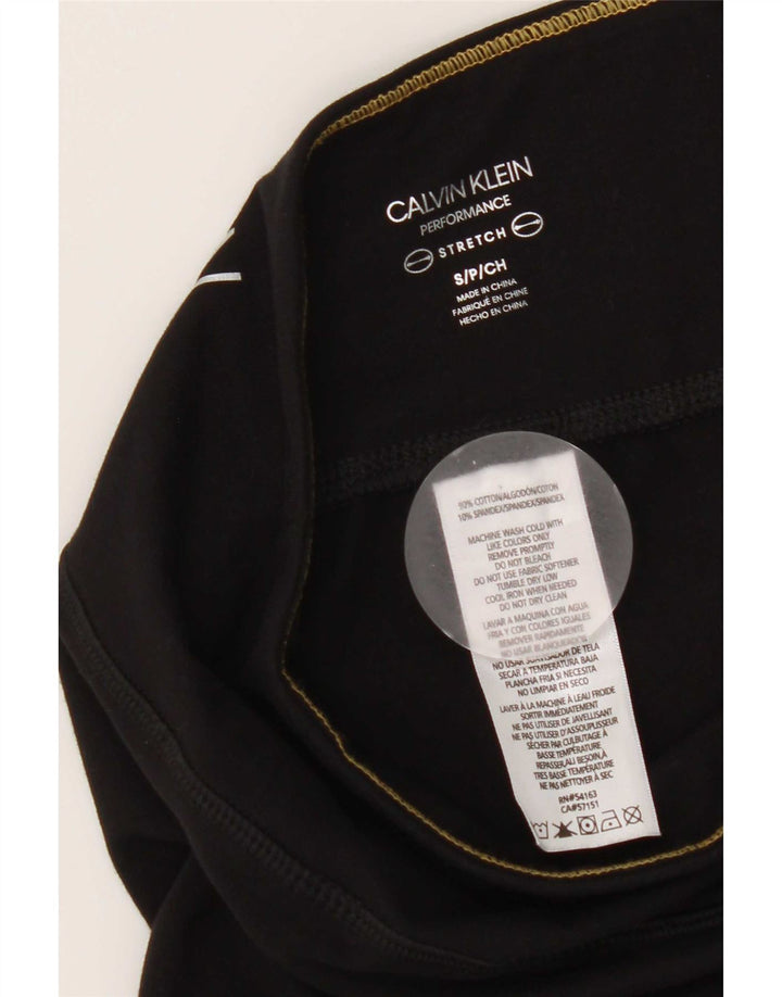 Calvin Klein Leggings pentru damă cu grafică UK 8, bumbac negru mic