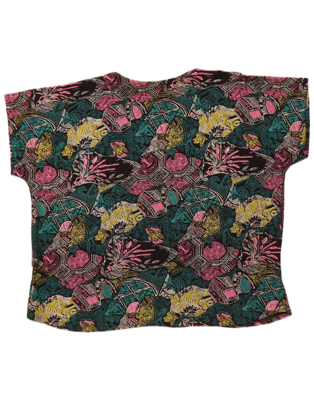 Bluză VINTAGE pentru femei, cu croiala largi, UK 18 XL, multicoloră, geometrică