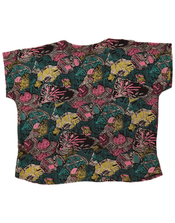 Bluză VINTAGE pentru femei, cu croiala largi, UK 18 XL, multicoloră, geometrică