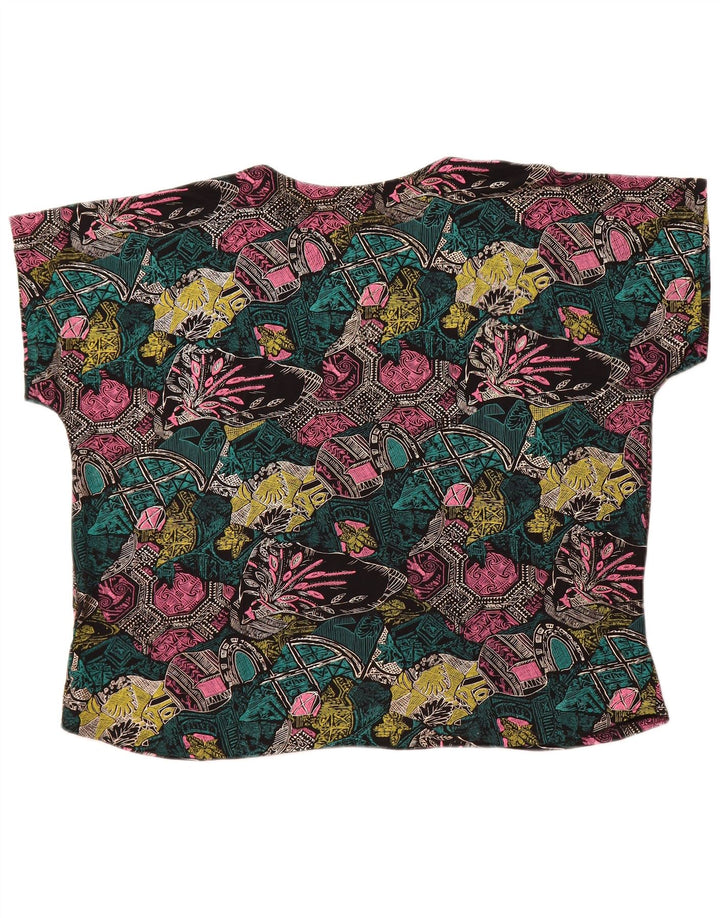 Bluză VINTAGE pentru femei, cu croiala largi, UK 18 XL, multicoloră, geometrică