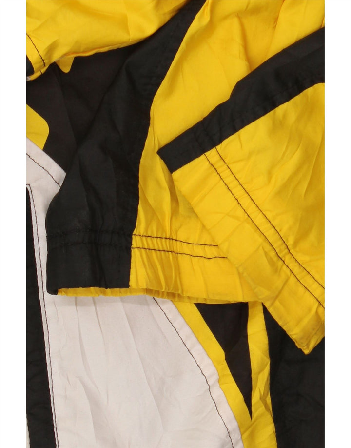 Jachetă de ploaie cu glugă pentru bărbați ASICS UK 40, mare, negru, color block