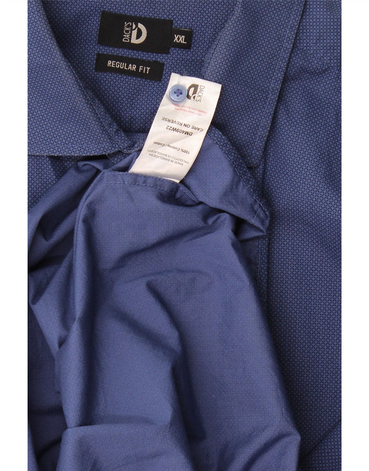 Cămașă Dack's pentru bărbați, cu formă regulată, 2XL, bumbac geometric, albastru bleumarin