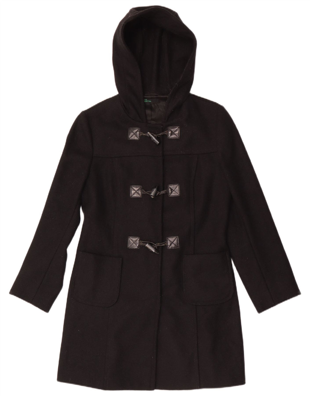 Duffle Coat pentru femei Benetton IT 42 Medium Negru Lână