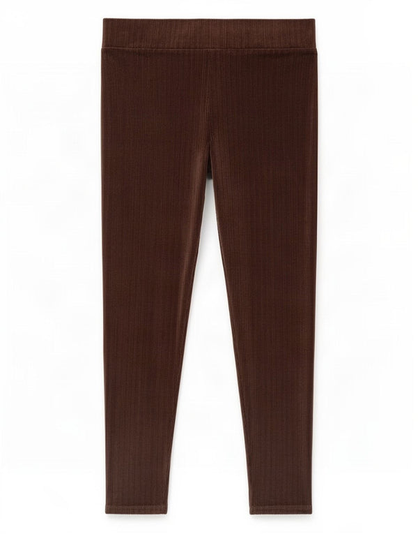 Leggings din velur pentru femei Marks & Spencer UK 16 Poliester maro mare