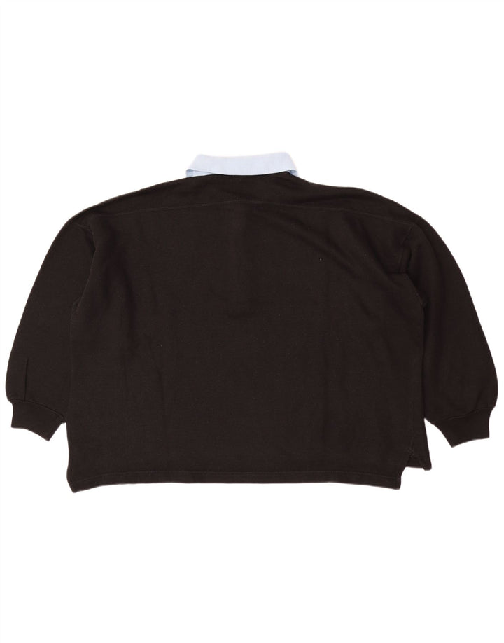 Sergio Tacchini Womens Oversized Sweatshirt Jumper UK 12 Medium Black