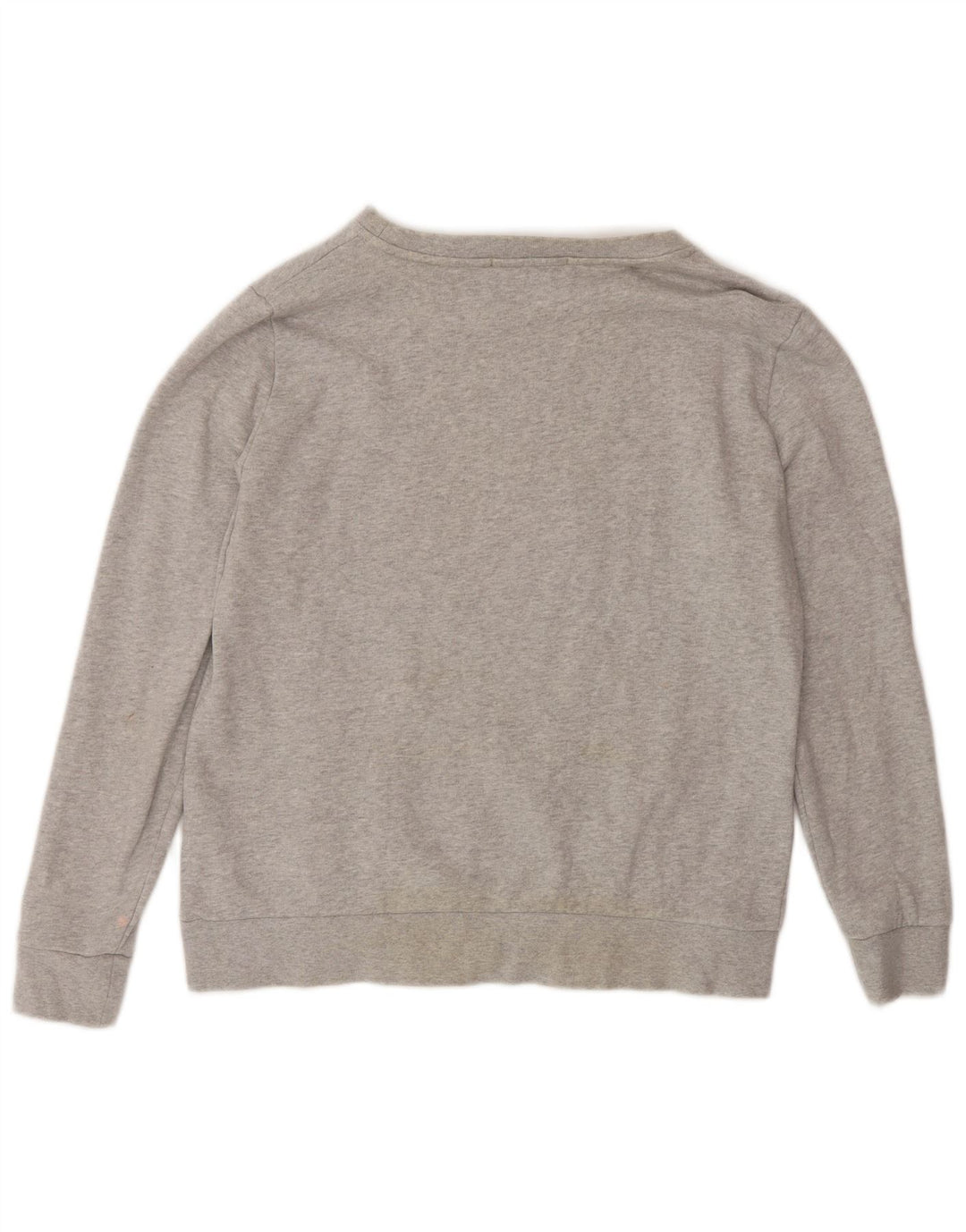 KARL LAGERFELD Womens Graphic Sweatshirt Jumper UK 14 Medium Grey Cotton