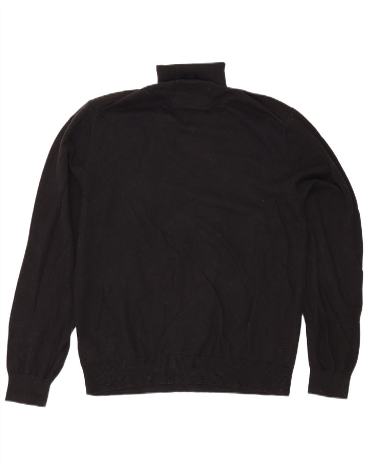 Pulover Jack Wills pentru bărbați cu gât rulat, bumbac mare, negru