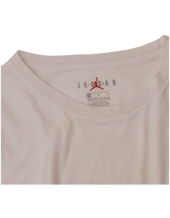 Tricou grafic Băieți JORDAN Top 10-11 Ani Mediu Alb