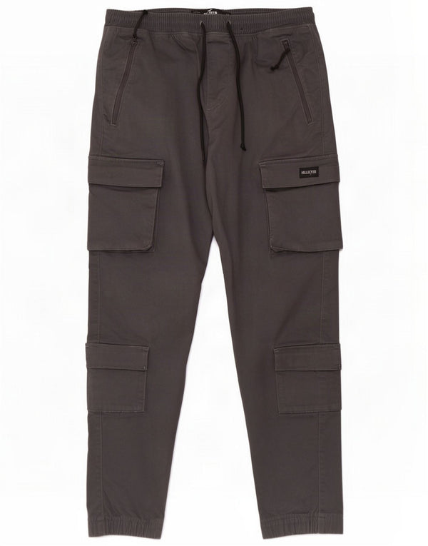 Hollister Mens Joggers Cargo Trousers Medium W32 L29 Gri Bumbac