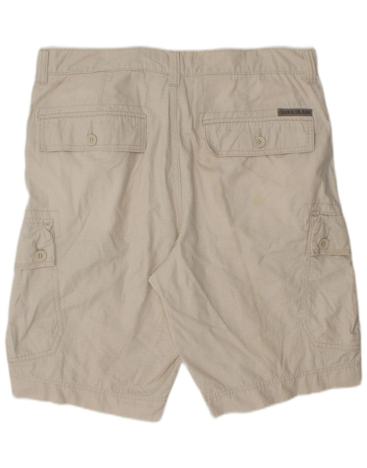 Pantaloni scurți cargo pentru bărbați Calvin Klein W34, bumbac, bej, mari