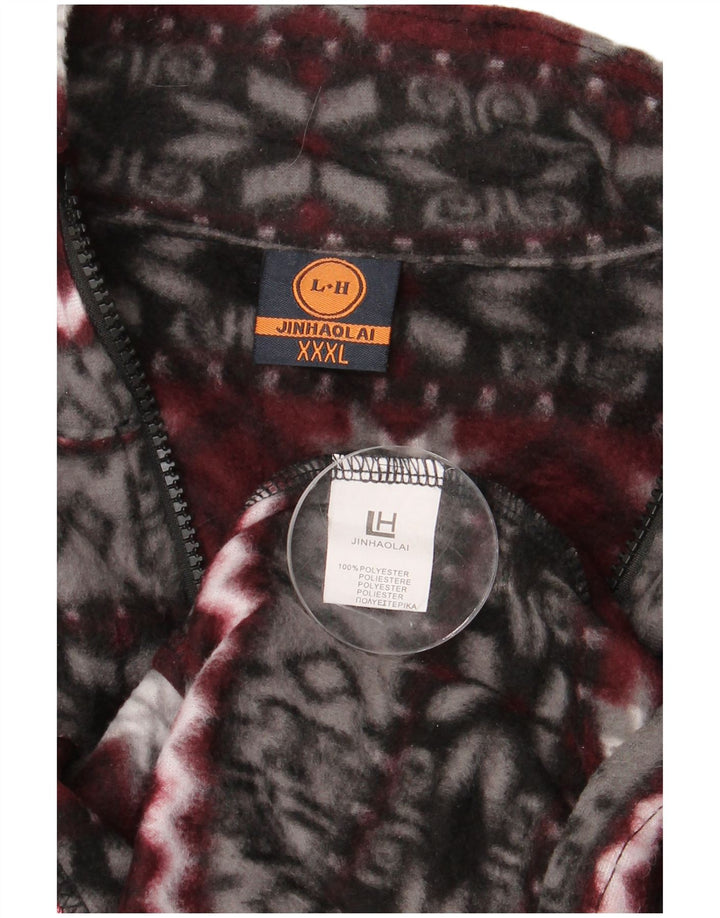 Jachetă fleece pentru bărbați JINHAOLAI UK 46 3XL Gri Fair Isle Poliester