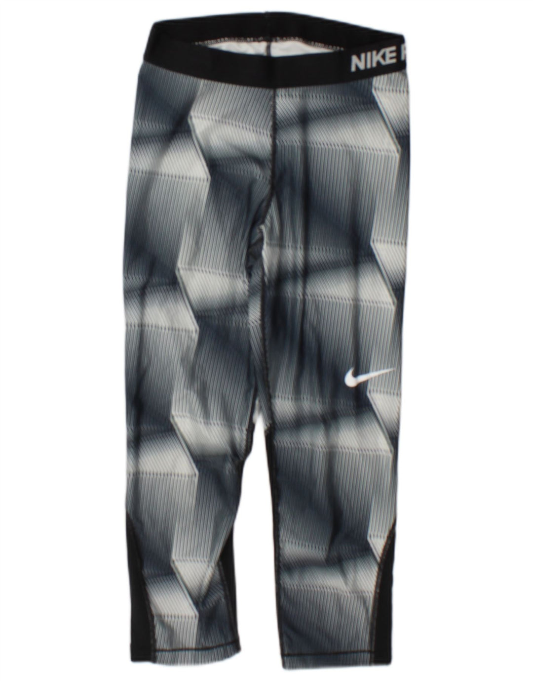 Leggings Capri Nike Dri Fit pentru femei UK 12 Gri mediu Poliester geometric