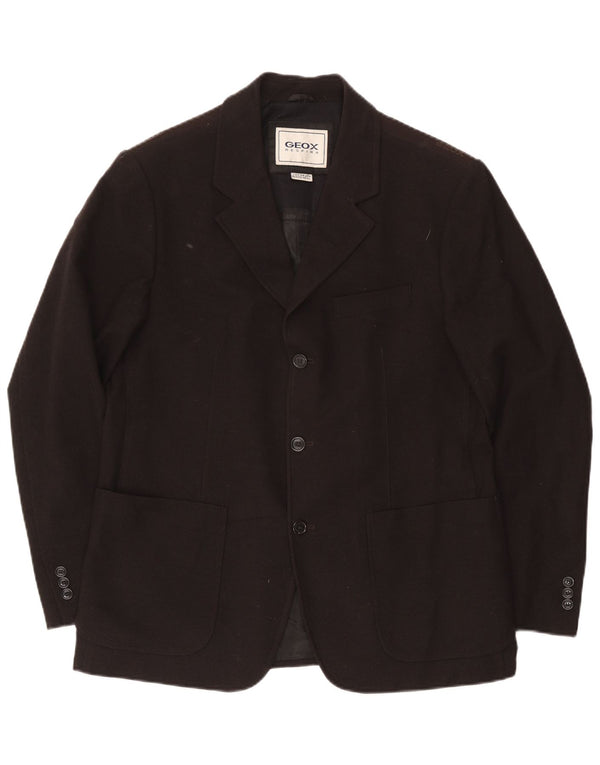 Jachetă pentru bărbați Geox Respira 3 Button Blazer UK 42 XL Lână neagră