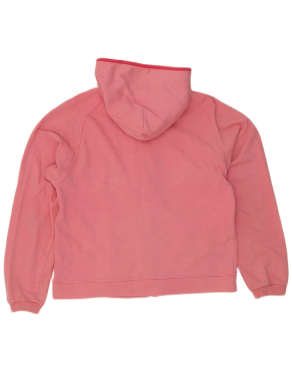 Pulover pentru femei Champion, cu fermoar, cu capota, UK 14, bumbac roz mediu