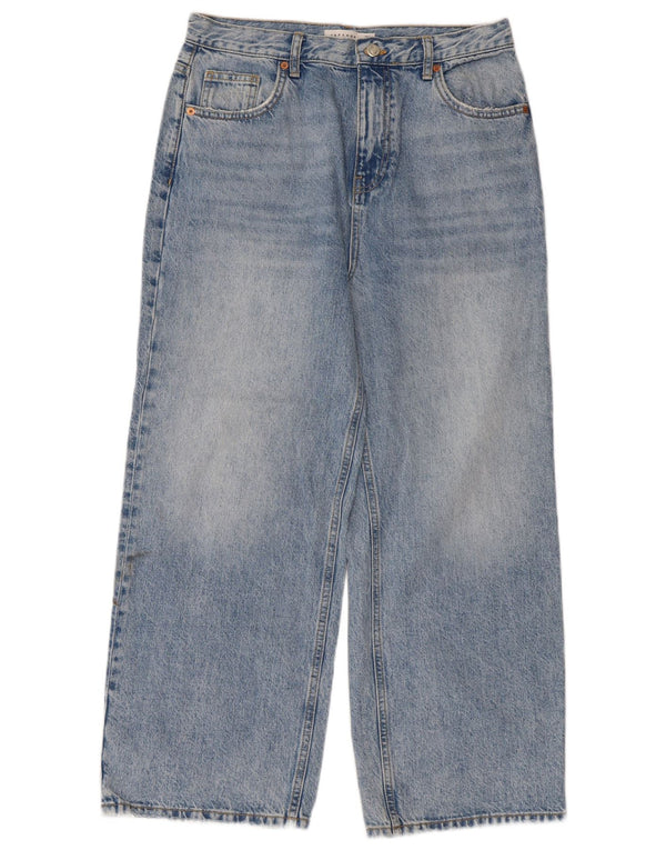 Topshop Womens Wide Leg Cropped Jeans W30 L26 Blue Cotton