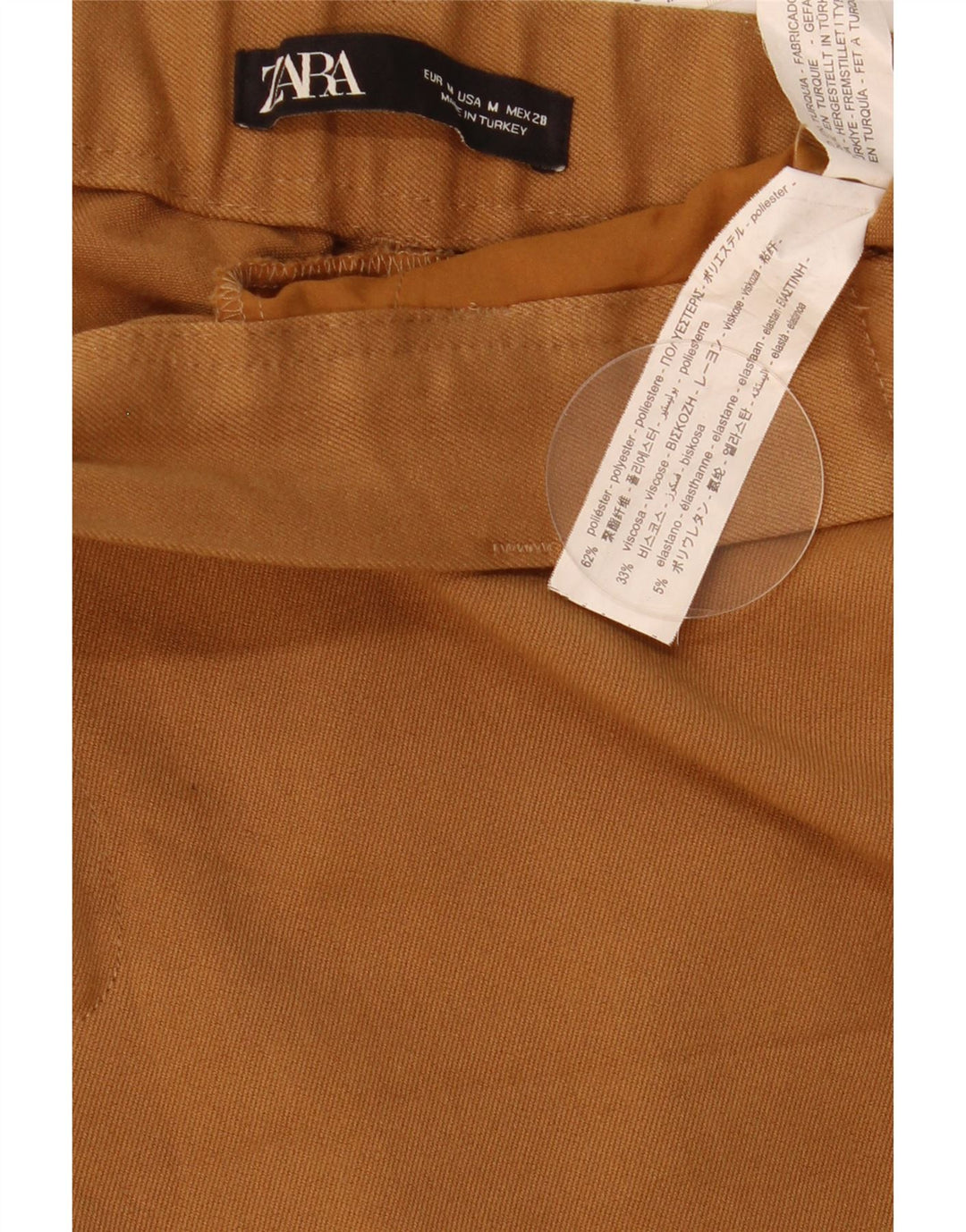 Pantaloni decupați pentru femei Zara Mediu L28 L25 Maro Poliester