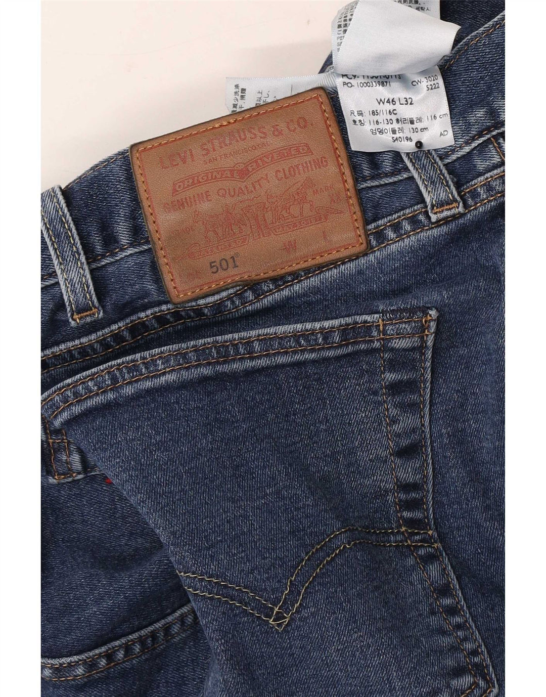 Blugi drepti pentru bărbați Levi's 501 W46 L29 Bumbac albastru