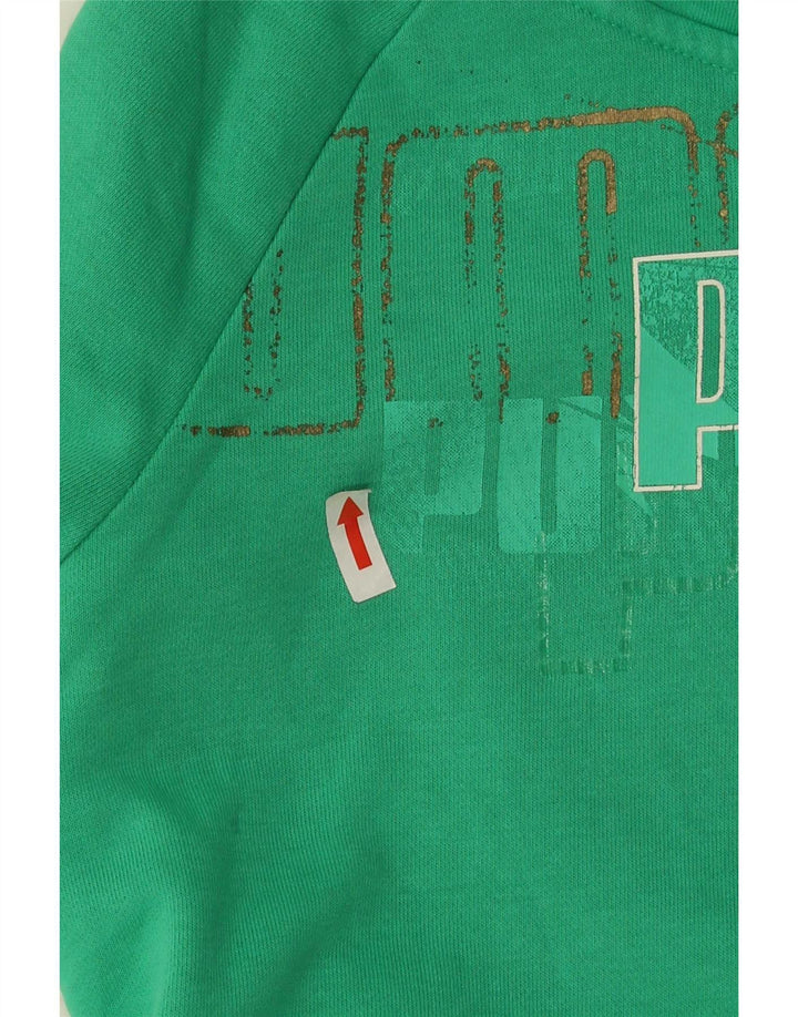 Jachetă de top cu trening grafic Puma pentru femei UK 10, bumbac verde mic