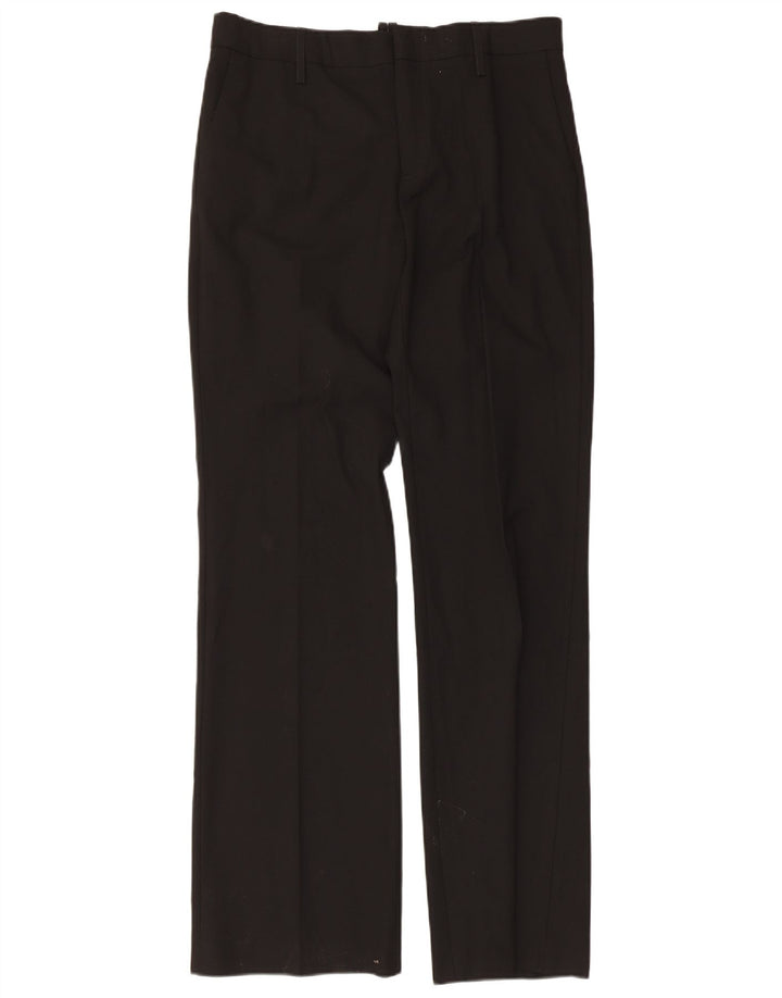 Pantaloni chino drepți pentru femei Zara EU 40 Mediu L30 L34 Poliester negru