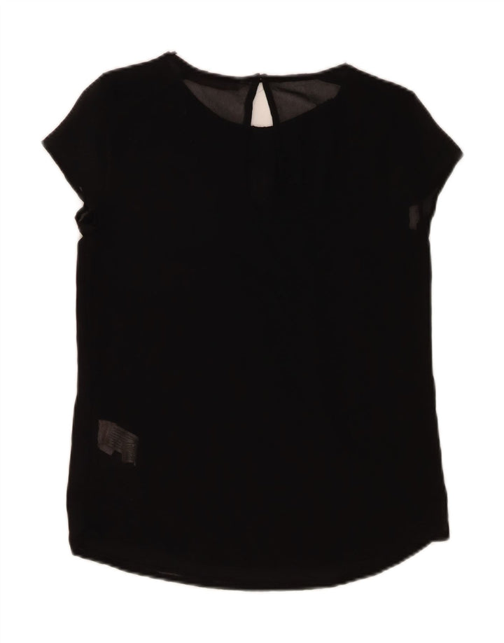 ZARA Womens Blouse Top UK 6 XS Black Polyester Vintage Zara and Second-Hand Zara from Messina Hembry 