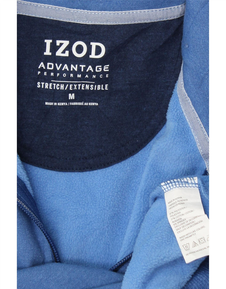 IZOD Mens Zip Neck Sweatshirt Jumper Medium Blue Polyester Vintage Izod and Second-Hand Izod from Messina Hembry 