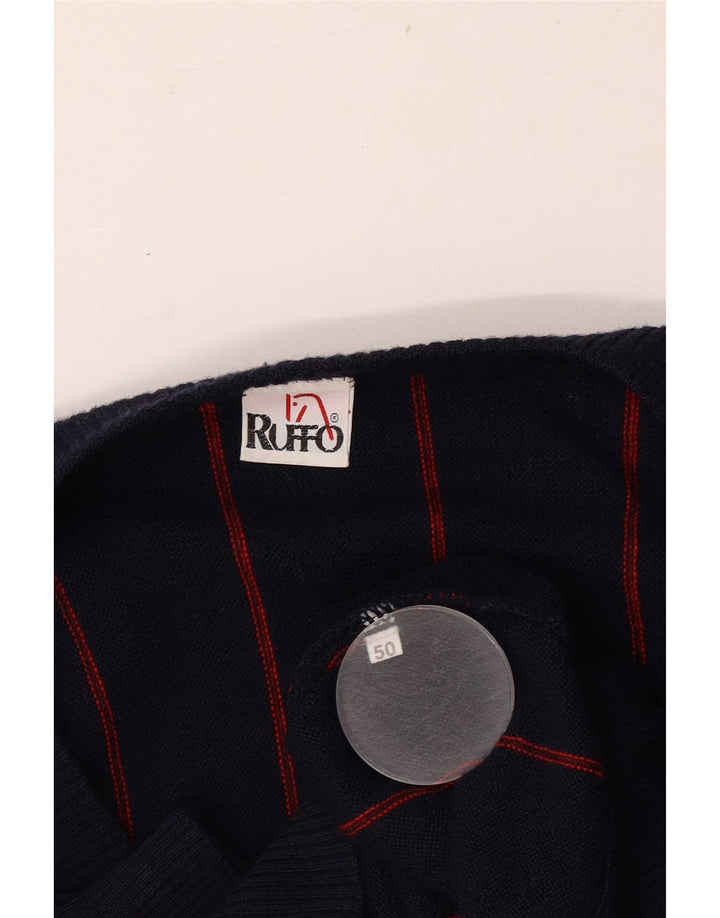 RUFF0 Pulover cardigan pentru bărbați IT 50 Mediu Bleumarin în dungi