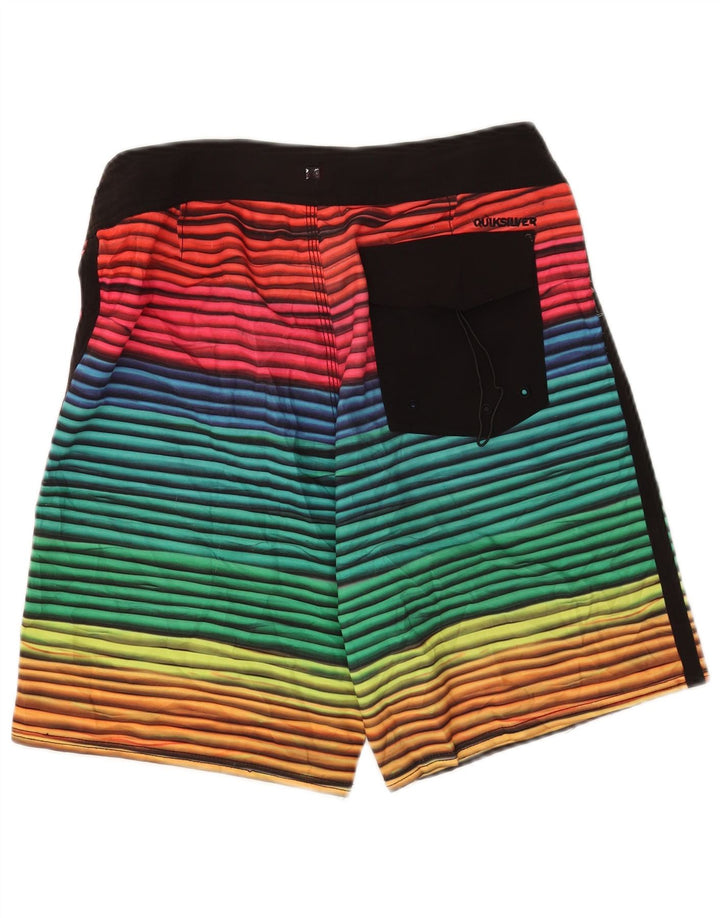 Pantaloni scurți de înot Quiksilver pentru bărbați, poliester cu dungi multicolore medii