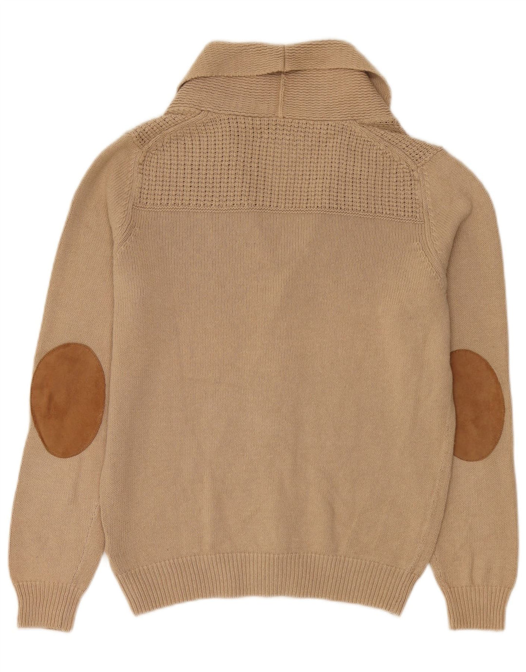Pulover cardigan Massimo Dutti pentru bărbați, bumbac, bej mediu
