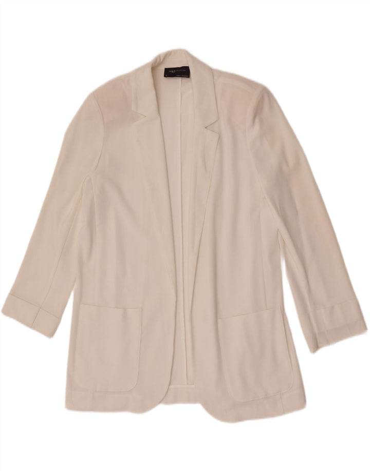 Jachetă pentru femei Marks & Spencer Open Blazer UK 10, poliester alb mic