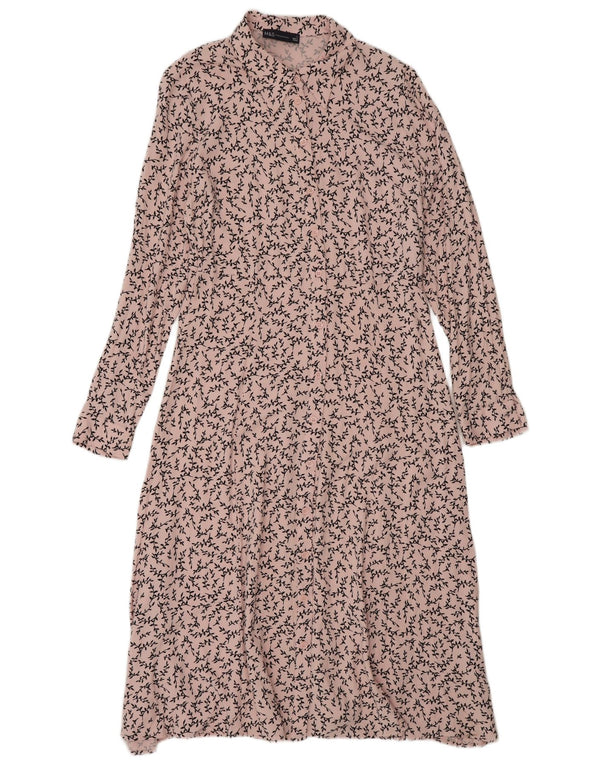 Rochie cămașă Maxi pentru femei Marks & Spencer UK 12 Medium Pink Floral Viscose