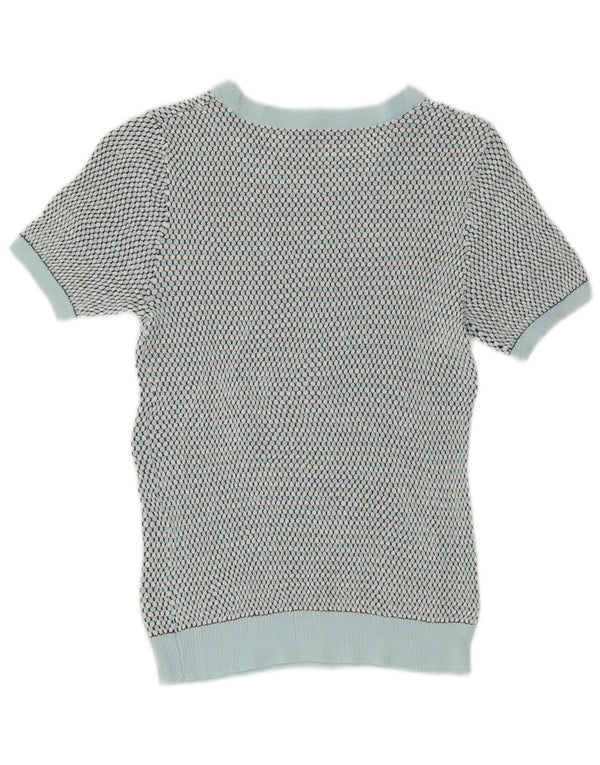 Pulover cu decolteu scurt pentru femei Zara UK 12 Medium Green Spotted