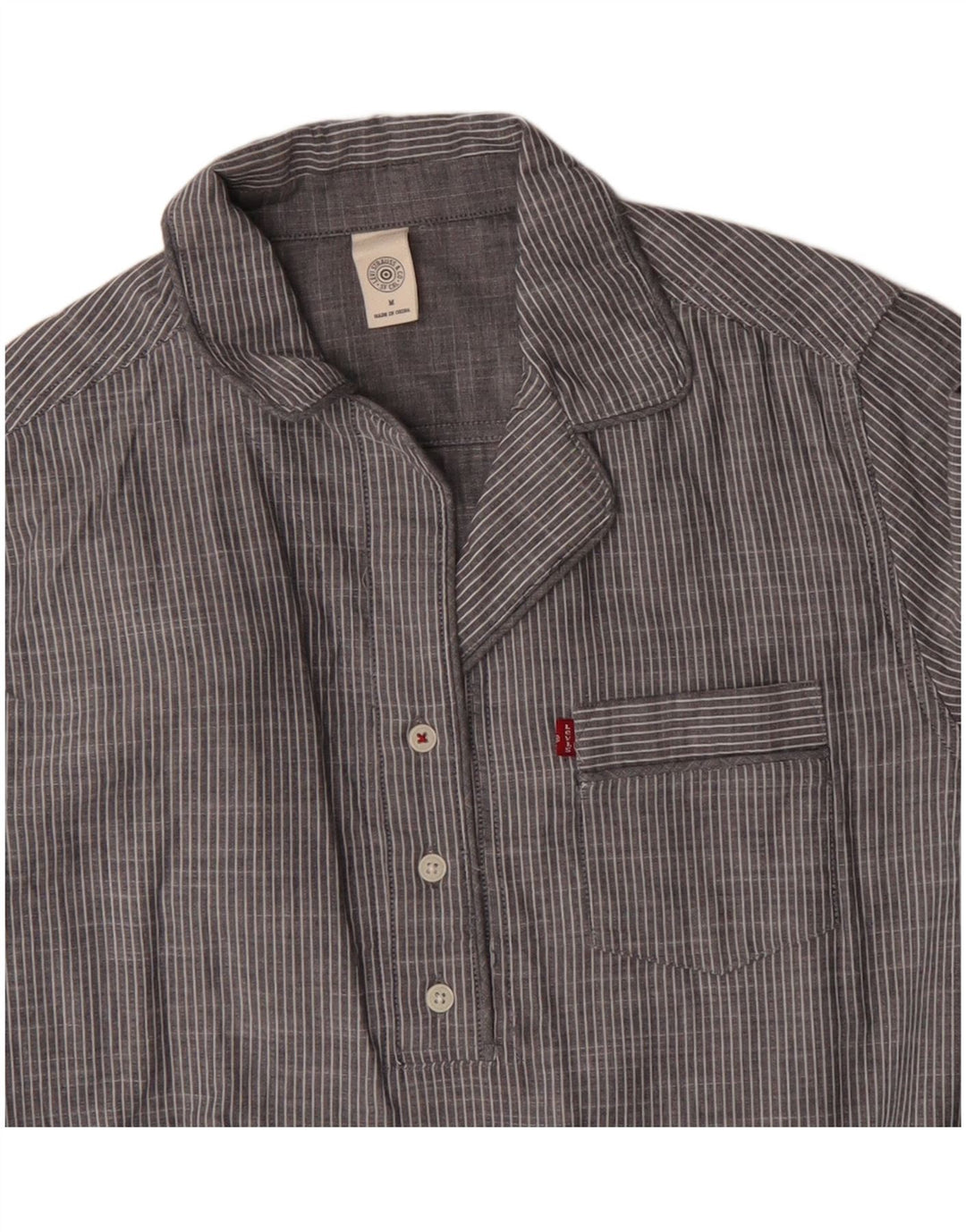 Rochie cămașă pulover pentru femei Levi's UK 14, bumbac cu dungi gri medii