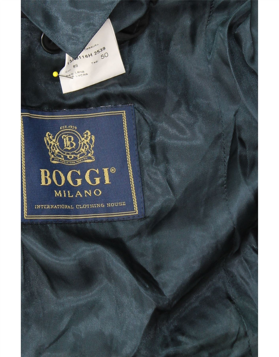 BOGGI Jachetă pentru bărbați cu 3 nasturi IT 50 Lână mare cu dungi negre